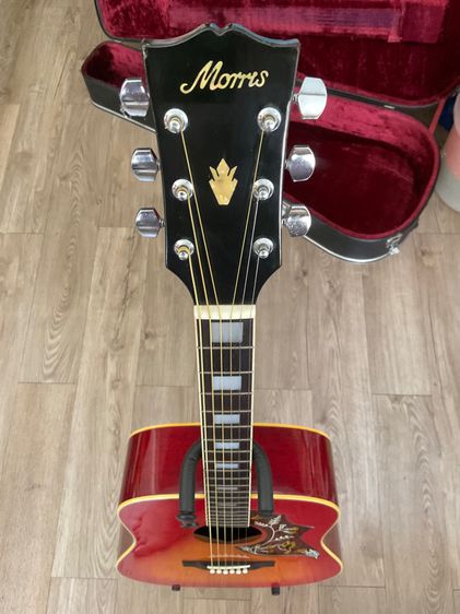 กีต้าร์​โปร่ง​ 🔥MORRIS​ WH -25 Made in Japan 🇯🇵ปี1980s🇯🇵อินเลย์สี่เหลี่ยม ⬜️ Gibson Hummingbird Style❌ไม่รวมเคส❌ รูปที่ 8