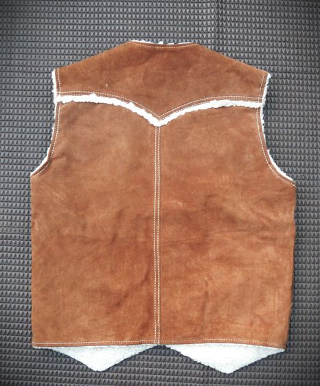 1970s Levis Orange Tab Suede Fleece Lined Winter Vest Size M รูปที่ 7