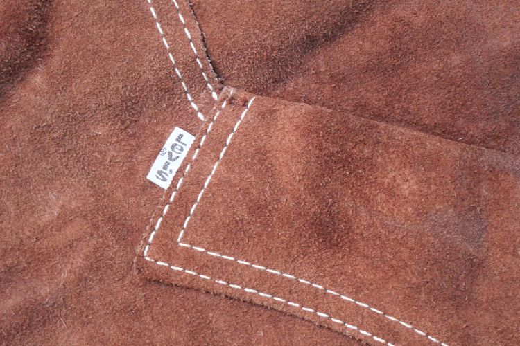 1970s Levis Orange Tab Suede Fleece Lined Winter Vest Size M รูปที่ 8
