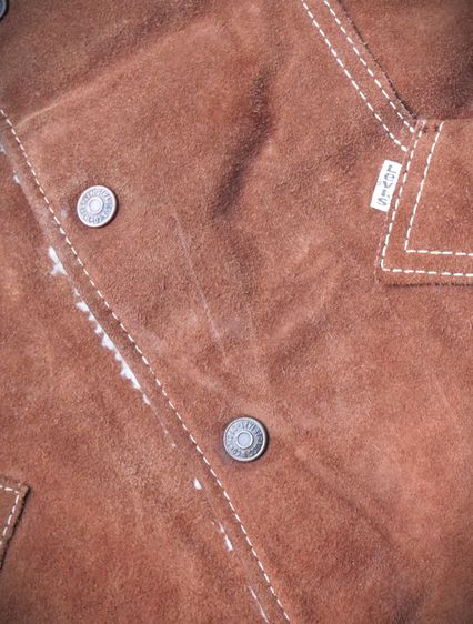 1970s Levis Orange Tab Suede Fleece Lined Winter Vest Size M รูปที่ 2