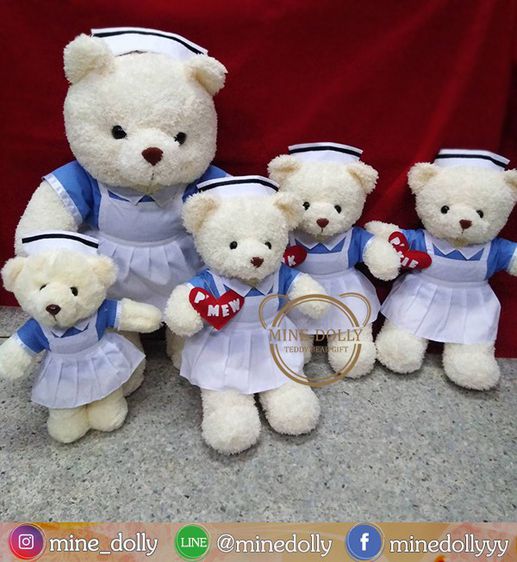 ตุ๊กตาหมี นักเรียนพยาบาล ของขวัญรับหมวกพยาบาล ของขวัญพยาบาล รูปที่ 5