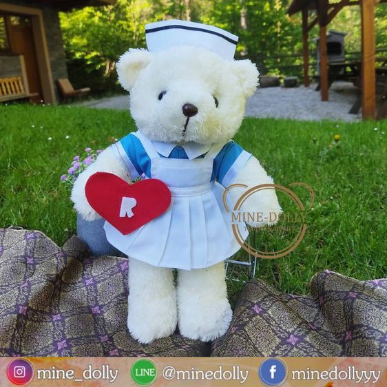 ตุ๊กตาหมี นักเรียนพยาบาล ของขวัญรับหมวกพยาบาล ของขวัญพยาบาล รูปที่ 4