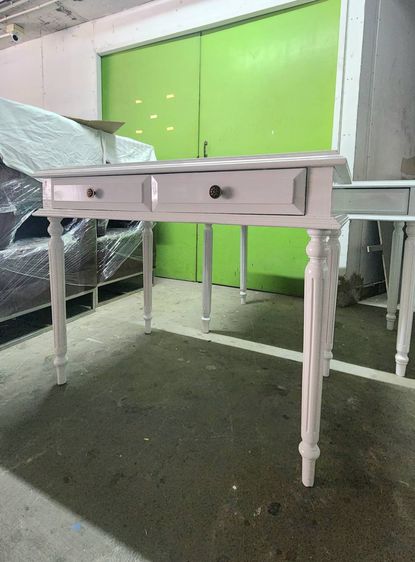 โต๊ะทำงานไม้จริงทำสีขาว สไตล์วินเทจ รูปที่ 3