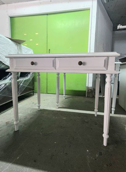 โต๊ะทำงานไม้จริงทำสีขาว สไตล์วินเทจ รูปที่ 4