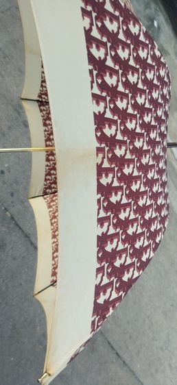 ขายร่มDior  Vintage Brown แอนด์ White Oblique Print Umbrella รูปที่ 6