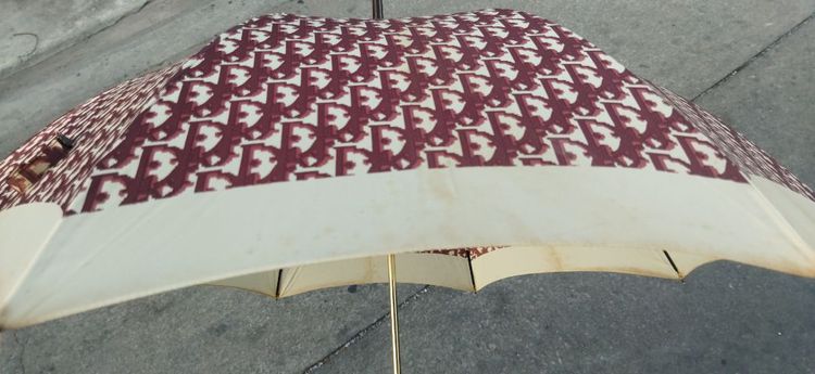 ขายร่มDior  Vintage Brown แอนด์ White Oblique Print Umbrella รูปที่ 3