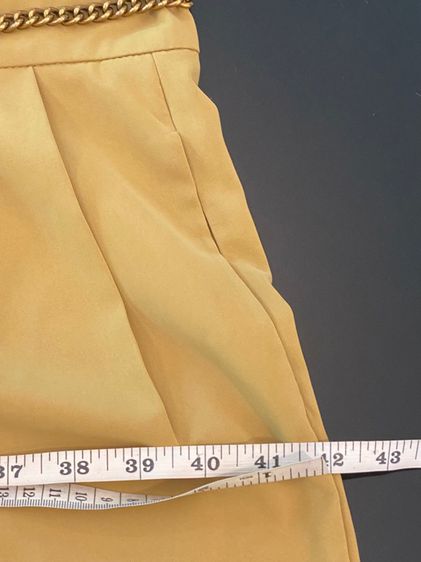คริสเตียนดิออร์ กางเกงขากว้างทรงเอวสูง สีเหลืองมาสตาร์ด สภาพใหม่เอี่ยม ให้พร้อมเข็มขัดโซ่ดิออร์  รูปที่ 7
