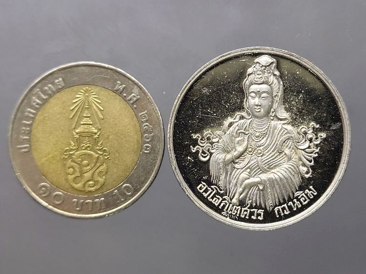 เหรียญพระอวโลกิเตศวร เจ้าแม่กวนอิม หลังมังกรคาบลูกแก้ว เนื้อเงิน พระเทพกวี วัดบวรนิเวศวิหาร ปี2536 พร้อมกล่องเดิม รูปที่ 4