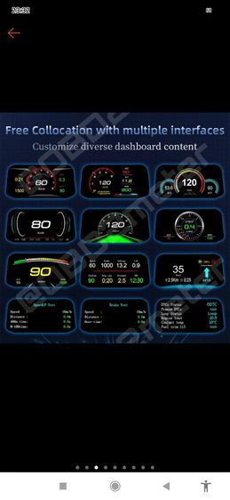 OBD2 GPS Navigator รุ่นใหม่ล่าสุด HUD แบบสะท้อนกระจก รูปที่ 8