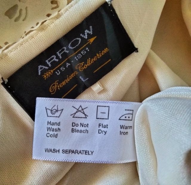 เสื้อเบลาส์ผู้หญิงแบรนด์ ARROW (USA1851,L)คอบัว แขนสั้น งานวินเทจสวยงามมากสีครีม รูปที่ 4