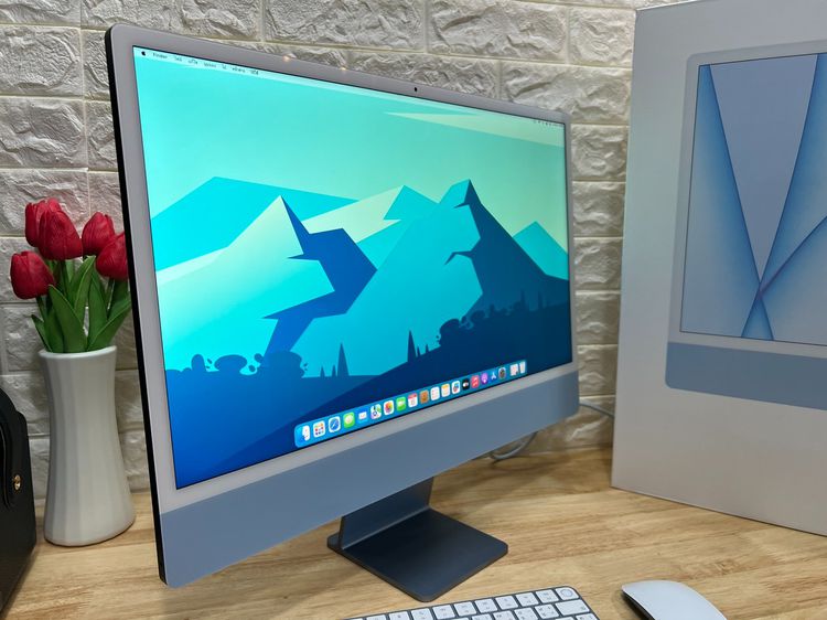 iMac (24-inch M1ท 2021) Ram8GB SSD256GB CPU8Core, GPU8Core Blue Color รูปที่ 4