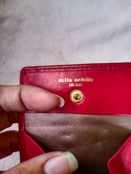 กระเป๋าใส่เหรียญหนังแท้สีแดง mila schon รูปที่ 3