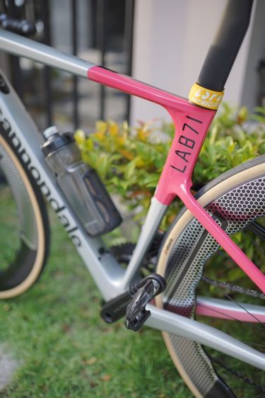 จักรยานเสือหมอบ  cannondale สีชมพู รุ่น SupersixEvo LAB71 สีทีม size48 ล้อpriceton รูปที่ 5