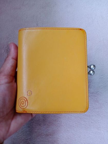 กระเป๋าสตางค์หนังแท้สีเหลือง Jocomonola รูปที่ 7