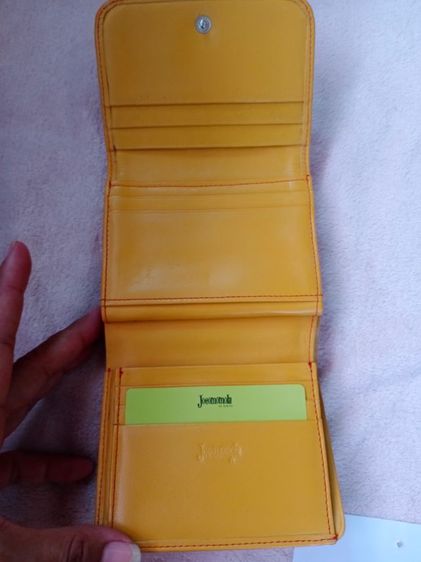 กระเป๋าสตางค์หนังแท้สีเหลือง Jocomonola รูปที่ 3
