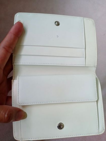 กระเป๋าสตางค์หนังแท้สีขาวชมพู courreges รูปที่ 4
