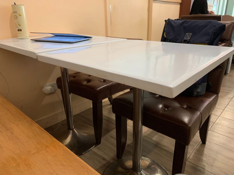 โต๊ะสี่เหลียม ท็อปไม้แท้ ขาเหล็ก กxยxส 60x60x75 ซม. รูปที่ 2