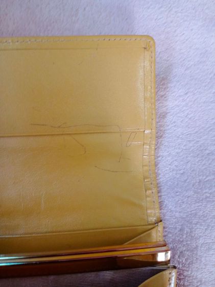 กระเป๋าสตางค์หนังแท้สีเหลือง hanae mori รูปที่ 5
