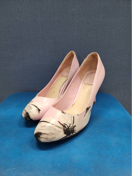 รองเท้าส้นสูง Dior Blush Pink Leather Floral Print  รูปที่ 2