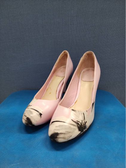 รองเท้าส้นสูง Dior Blush Pink Leather Floral Print  รูปที่ 3