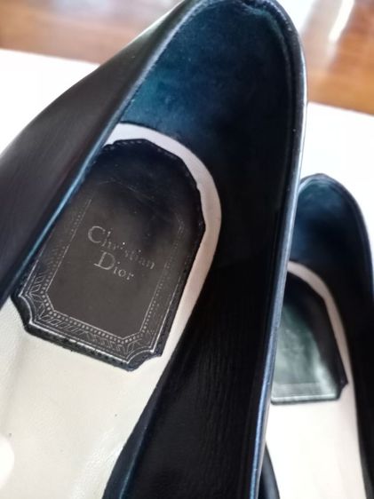 รองเท้าส้นแบนหนังแท้สีดำ Christian Dior รูปที่ 9