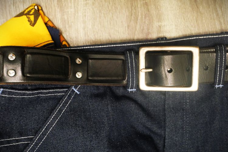 Lucky Brand Black Full Genuine Leather Jeans Belt รูปที่ 5