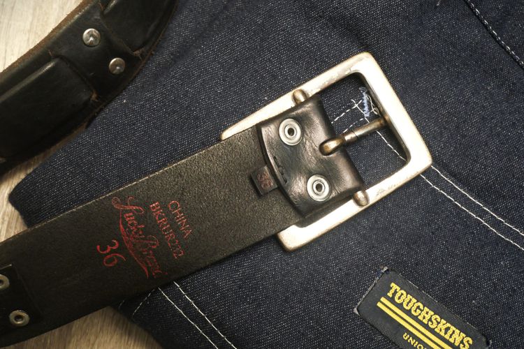 Lucky Brand Black Full Genuine Leather Jeans Belt รูปที่ 7