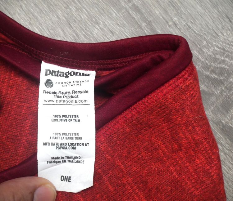 Patagonia Better Sweater Scarf Red Excellent Condition Fleece Back  รูปที่ 3