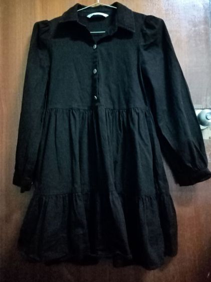 Zara Black Dress เดรสคอปกสีดำ กระดุมหน้า แขนพอง ช่วงล่างเป็นระบาย อก 36 ยาว 31 แขนยาว 23 ไหล่กว้าง 3.5นิ้ว(×2) ไม่มีกระเป๋า สภาพดี รูปที่ 6