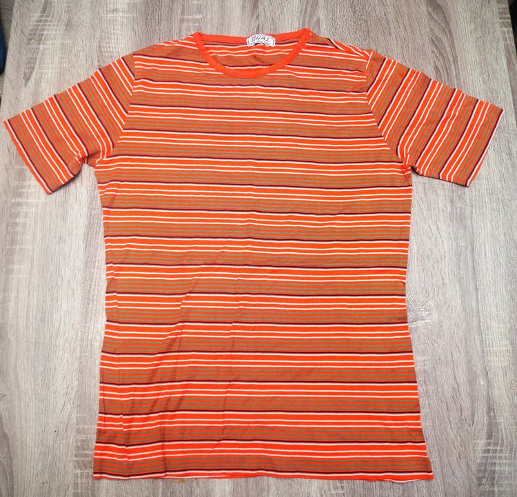 EGAL puro filo di scozia vtg. striped t-shirt Made in Italy  รูปที่ 1