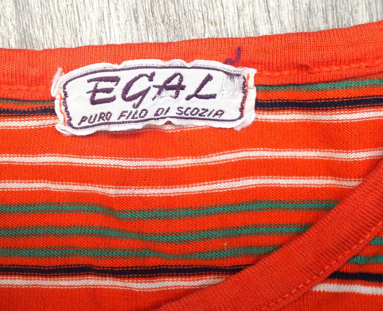 EGAL puro filo di scozia vtg. striped t-shirt Made in Italy  รูปที่ 5