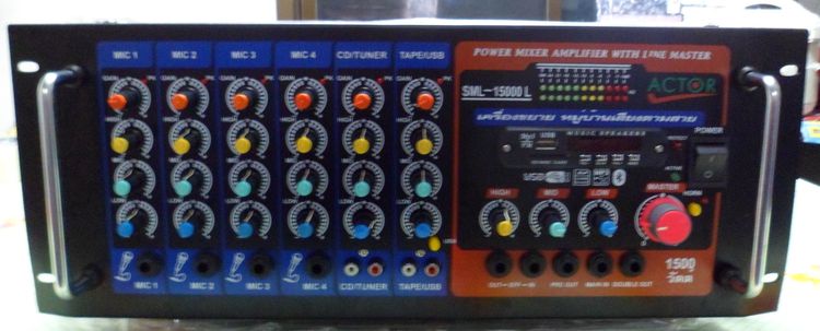 เพาเวอร์ หน้า mixer  ACTOR SML-15000L มีไลน์ Power mixer Amplifier 1500W รูปที่ 6