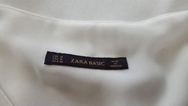 ชุดแซกสีขาวนวล แบรนด์ ZARA BASIC(M)made in morocco เดรสสีขาว รูปที่ 5