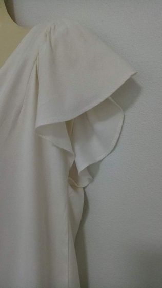 ชุดแซกสีขาวนวล แบรนด์ ZARA BASIC(M)made in morocco เดรสสีขาว รูปที่ 2