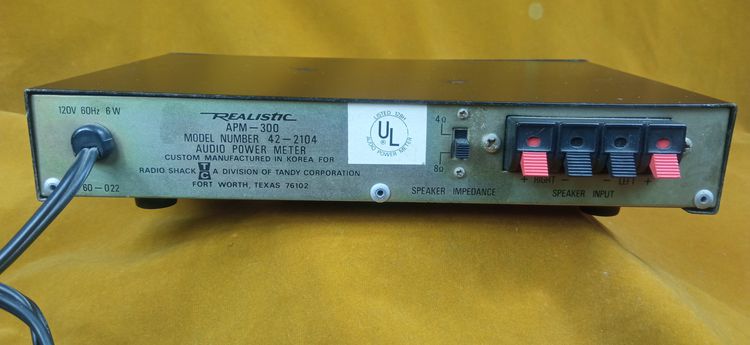 Realistic  APM-300 Peak  RMS Audio Power Meter รูปที่ 6