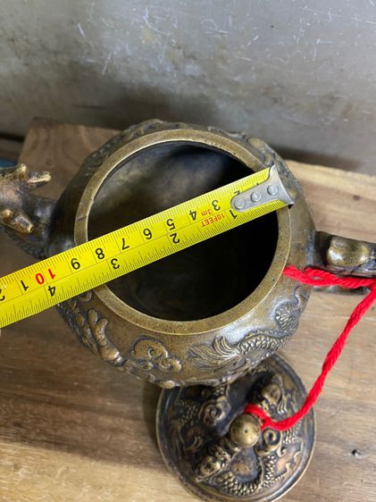 กาน้ำชา มังกรคู่ ทองเหลือง รูปที่ 12