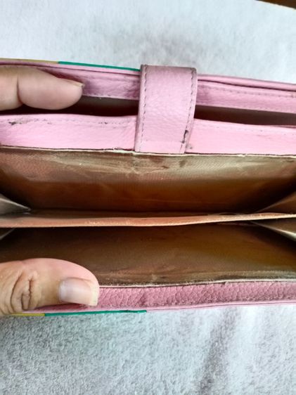 กระเป๋าสตางค์หนังแท้สีชมพู monalisa รูปที่ 2