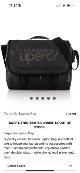 กระเป๋า super dry Laptop Bag in Black รูปที่ 9