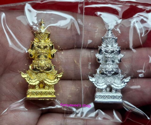 ท้าวเวสสุวรรณ รุ่น ยกฐานะทองนำโชค หลวงพ่อทอง สุทธสีโล วัดบ้านไร ปี 2564 เนื้อสัตตะพรายทอง,เนื้อสัตตะพรายเงิน รวม 2 องค์ รูปที่ 7