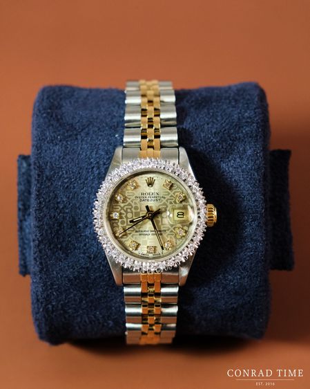 Rolex Lady Datejust 69173 Champagne Diamond Computer Dial Two-Tone Jubilee 1987 26mm.  รูปที่ 3