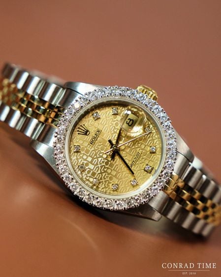 Rolex Lady Datejust 69173 Yellow gold Diamond Computer Dial Two-Tone Jubilee 1991 26mm. 