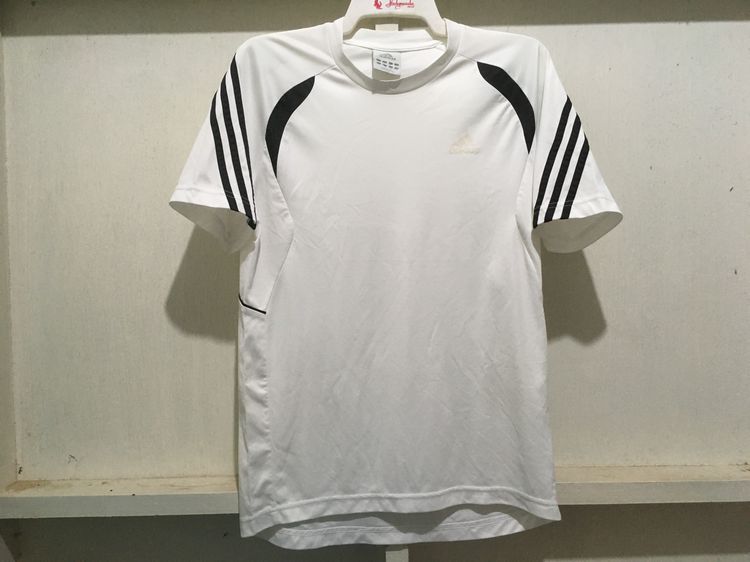 เสื้อกีฬา แขนสั้น แบรนด์ Adidas แพ็คคู่ (สินค้ามีตำหนิ) สีขาว รูปที่ 11
