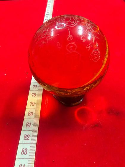 ลูกแก้วสารพัดนึกหลวงปู่ดู่วัดสะแกสีส้มเส้นรอบวง 7 นิ้วพร้อมฐานตั้งมีโค้ดมีจานจังหวัดอยุธยา รูปที่ 4