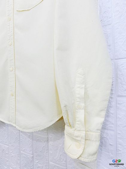 Abercrombie  Fitch แท้ อก41 เสื้อเชิ๊ตแขนยาวเหลืองพาสเทลสภาพสวย รูปที่ 4