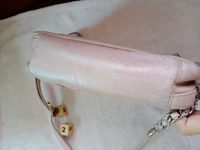 กระเป๋าสะพายยาวหนังแท้สีชมพู gillivo รูปที่ 4