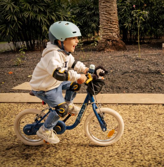 One Size Cycling Elbow and Knee Protectors Set 3-6 Years - Black ชุดสนับป้องกันข้อศอกและหัวเข่าขณะปั่นจักรยาน รูปที่ 3