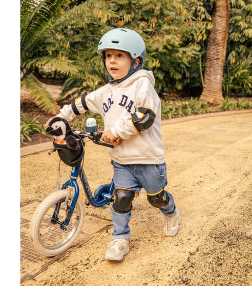 One Size Cycling Elbow and Knee Protectors Set 3-6 Years - Black ชุดสนับป้องกันข้อศอกและหัวเข่าขณะปั่นจักรยาน รูปที่ 2