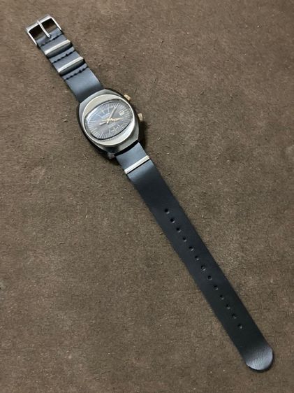 นาฬิกาไขลานปลุกแบรนดัง Vintage Sicura By Breitling ALARM DATE Black Pvd Hand Winding  17Jewels รูปที่ 6