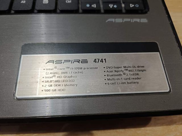 ขาย Acer Aspire 4741 จอ 14" Intel Core i3 Gen1 เครื่องศูนย์ไทยหมดประกันแล้วครับ สเปค Intel Core i3-370M 2.4GHz Ram 4GB HDD 640GB DVD-RW รูปที่ 5