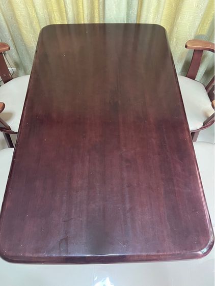 ชุดโต๊ะกินข้าว โต๊ะทำจากไม้ยางพารา เก้าอี้ทำจากไม้ยางพาราหุ้มหนังสังเคราะห์ รูปที่ 2
